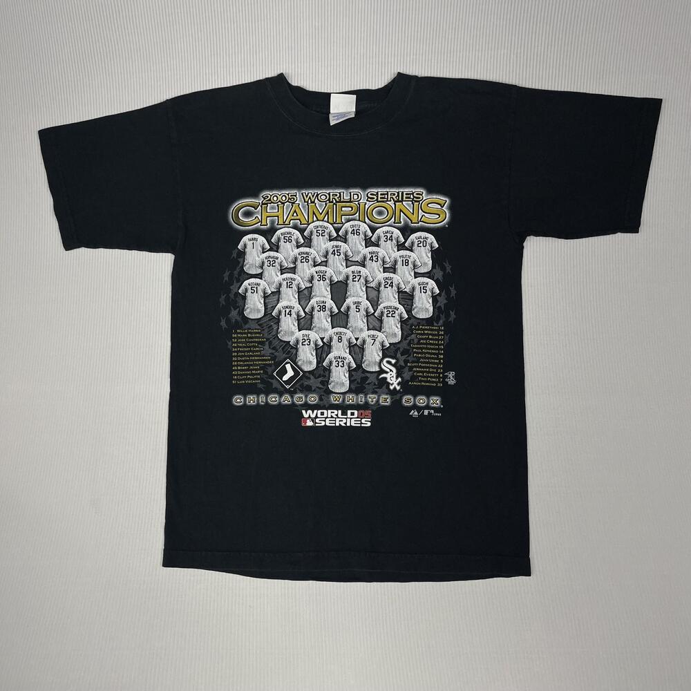 Chicago White Sox Shirt Youth XL Black MLB 2005 World Series Champions M&O Knits